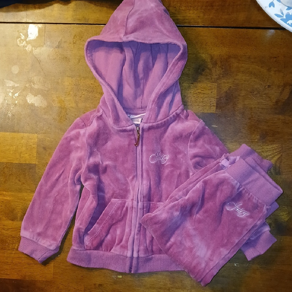 Juicy Couture Pink Velour Hoodie Set